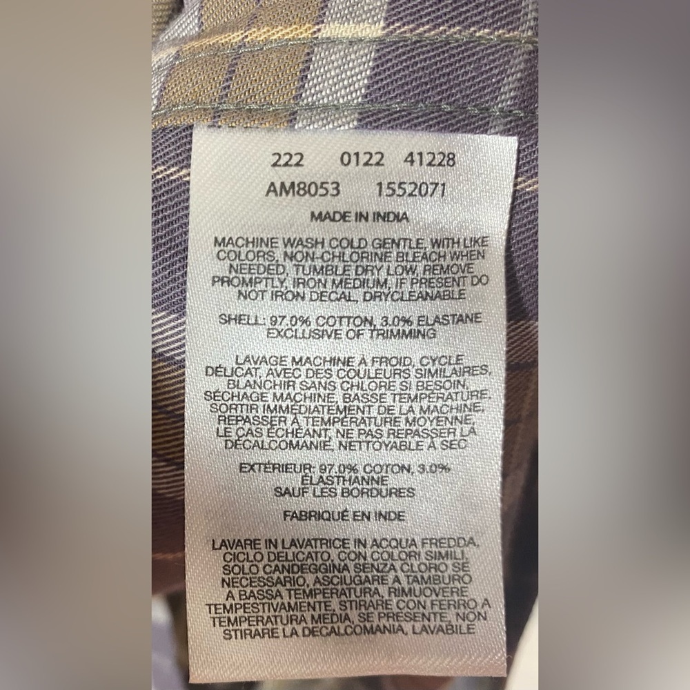 Columbia Shades of Brown Plaid Long Sleeve Button Up Shirt, Size M - Picture 6 of 7